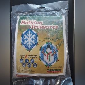 Holiday Treasures The Beadery Craft Product Bead Ornament Kit Snowflake Snowman